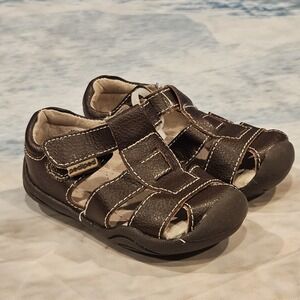 Pediped Grip N Go Toddler Boys Fisherman Sandals Brown Size 4–4.5 US EU 19